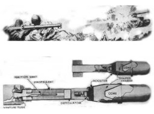 Bazooka en acción y munición