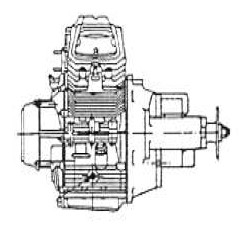 JFC-Guzzi engine, vista de planta