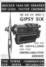 De Havilland, Gipsy Six in 1937