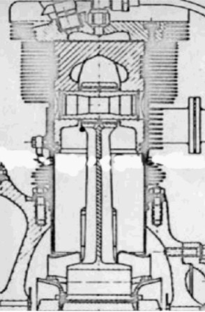 Deutz, Detalle del cilindro y cámara con inyector