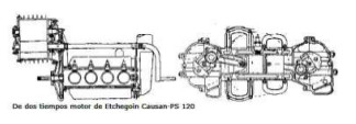 Etchegoin-Causan, Two-stroke, opposite-piston engine
