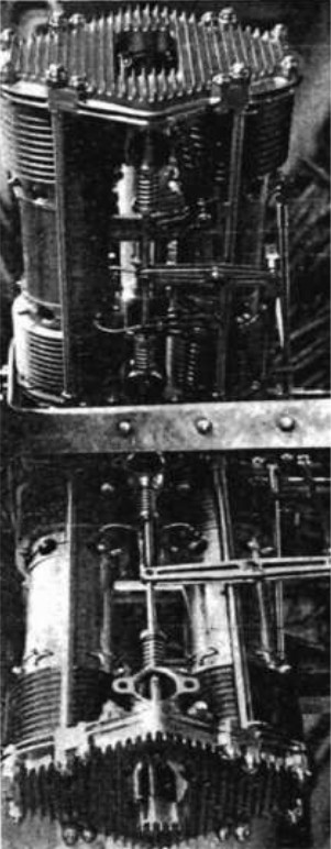 Favata engine side-view with double-piston cylinders
