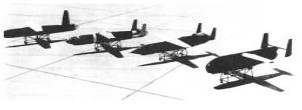 Radioplanes XQ-1 normal, improved, XQ-1A y YQ-1B