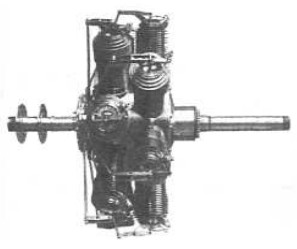 Side view of the Gnome 14-cylinder engine