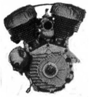 Enlargment of the Harley Davidson engine from the years 37-46