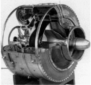 Motor Heinkel HeS-3B seccionado, de Museo