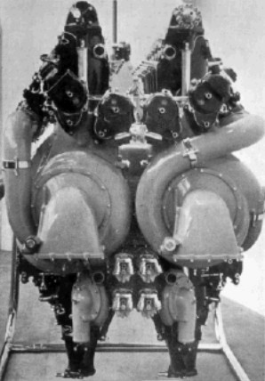 Hispano Suiza, Rear view of the engine with supercharger