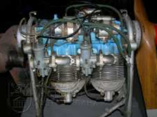 Two-cylinder inline Jawa engine at  the Praque Museum