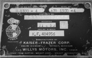 Placa de un motor Kaiser-Frazer