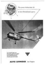 Anuncio de 1957, Alvis Leonides para helicópteros