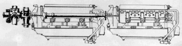 Esquema del montaje del motor, 2 x M-103
