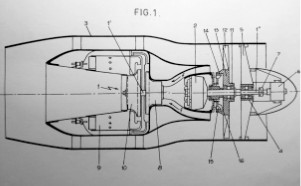 Elevation plan of the Labala turbojet