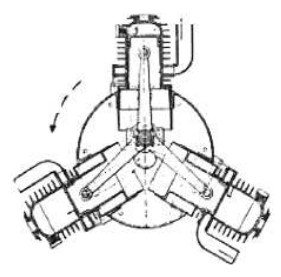 Laviator 3-cylinder rotary, drawing