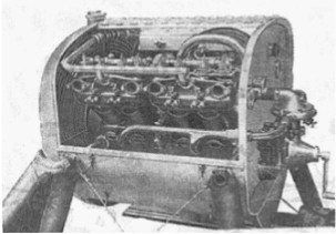 Engine in metal structure