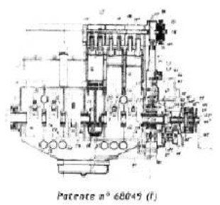 Side elevation drawing of the Loring engine