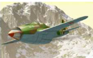 Bonito dibujo del avión Gudkov-Lavotchkin en vuelo