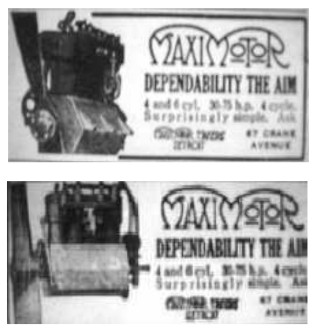 Two Maximotor ads with logo