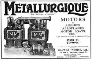 English ad for the Metallurgique engine