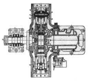 El motor Michel en dibujo lineal en planta