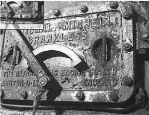Cast marks on a cover of the Michell Crankless engine