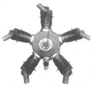 Moore 5 cilindros, vista frontal