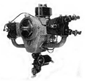 Vista casi frontal del motor Morehouse M-42