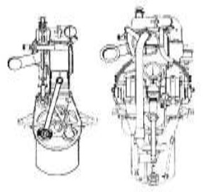 Dibujo frontal y posterior del motor Mulag