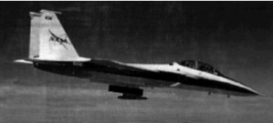 Un F-15 de la Nasa con el ensayo en vuelo