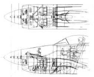 Avión Convair XP-81 con una propuesta de Double Mamba