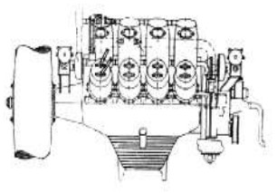 Panhard et Levassor 16-cylinder double Vee, side drawing