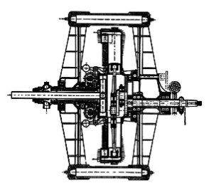 Schematic drawing of Charles Deissner's 30 hp engine