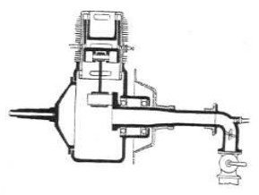 Petit 2-stroke engine cross-section