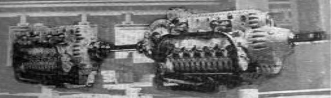 Two 12H engine tandem coupled with Vernisse transmission