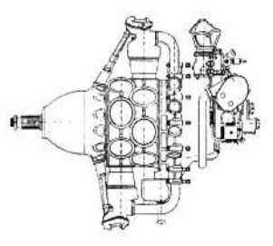 Piaggio P-XI, engine schematic