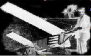 Modelo del avion con motores cohete dañado en prueba pública