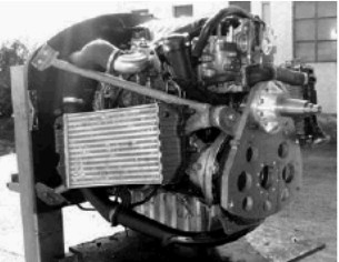El mismo motor con intercooler montado