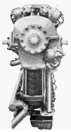 Supercharged 6-cylinder engine, front view
