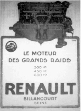 Renault engine ad for the V-12 from 1921
