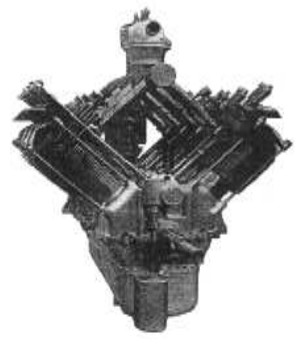 Renault V8 with downdraft carburetor