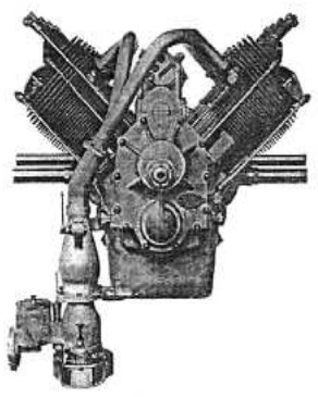 Renault V8 with updraft carburetor