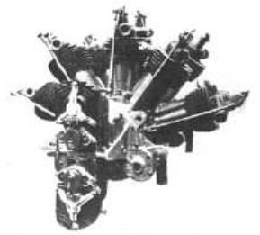 Rear view of the REP 10 cylinder engine