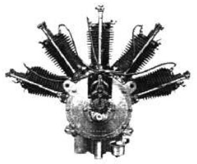 Motor REP de cinco cilindros, vista posterior