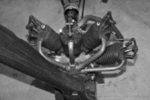 REP 5-cylinder, fan-shape engine, front-top view