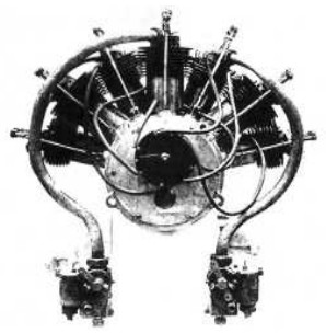 REP 7-cylinder fan-shape engine, rear view