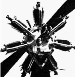 Motor REP radial, vista trasera