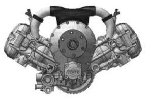Front view drawing of an Adept engine