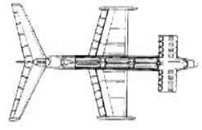 Ekranoplane Loon, con 8 motores, vista superior