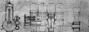 Roberts 4-cylinder engine cross-sections