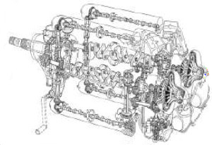 Rolls-Royce Merlin H, schematic drawing