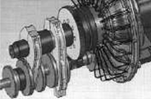 Detail of the connecting rods and the small crankshaft